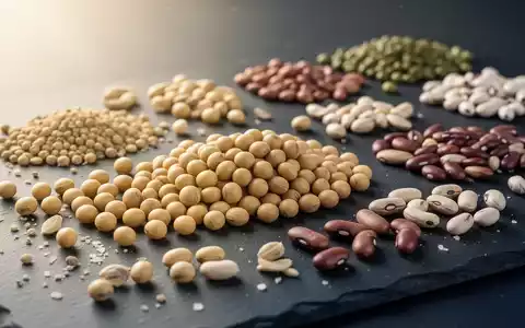 Nahaufnahme von rohen Sojabohnen und verschiedenen Hülsenfrüchten auf dunklem Untergrund als Symbol für Ernährungstherapie. - Foto: über boerse-global.de
