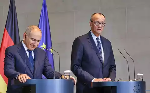 Nikol Paschinjan und Friedrich Merz (Archiv) - Foto: via dts Nachrichtenagentur