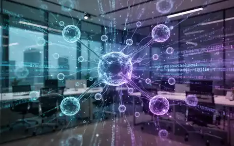 Digitale Visualisierung eines neuronalen KI-Netzwerks mit leuchtenden Knoten und Datenströmen. - Foto: über boerse-global.de