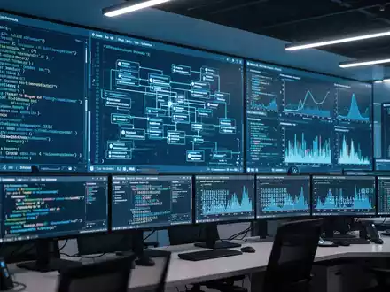 Cybersicherheitsexperte analysiert mobile App-Binärdaten und Software-Schwachstellen auf einem digitalen Dashboard. - Foto: über boerse-global.de