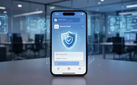 Smartphone-Bildschirm mit sicherer E-Mail-Oberfläche und digitalem Datenschutz-Symbol. - Foto: über boerse-global.de