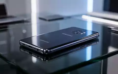 Ein modernes Samsung-Smartphone liegt auf einer dunklen, reflektierenden Oberfläche in einem professionellen Büro. - Foto: über boerse-global.de