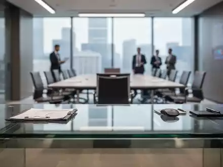 Ein modernes Büro mit einem leeren Schreibtisch in einem professionellen Geschäftsumfeld. - Foto: über boerse-global.de