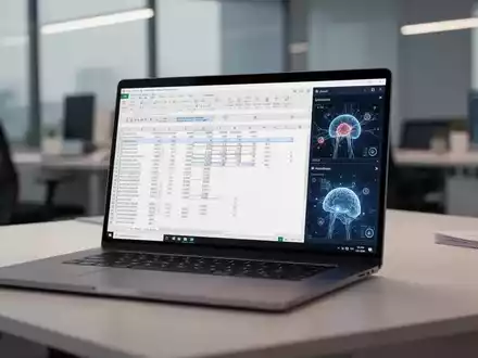 Moderner Laptop-Bildschirm mit Datenanalyse-Software und KI-Oberfläche in einem professionellen Büro. - Foto: über boerse-global.de