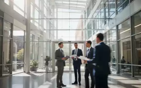 Modernes Interieur einer Universität mit unscharfen Personen im Hintergrund, das eine professionelle Arbeitsatmosphäre vermittelt. - Foto: über boerse-global.de