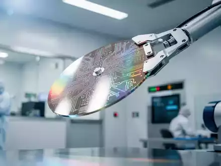 Ein hochmoderner Silizium-Wafer in einer sterilen Reinraumumgebung der Halbleiterfertigung. - Foto: über boerse-global.de