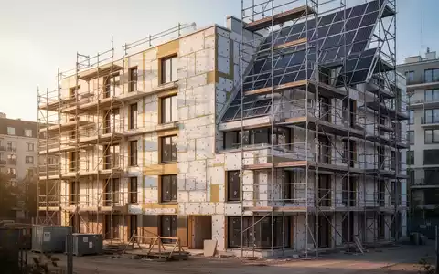 Modernes, energetisch saniertes Mehrfamilienhaus mit integrierten nachhaltigen Bautechnologien in einem urbanen Umfeld. - Foto: über boerse-global.de