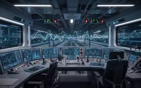 Moderne Steuerungszentrale für digitalen Bahnverkehr mit Datenvisualisierungen und technischer Infrastruktur. - Foto: über boerse-global.de