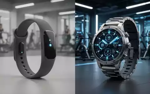 Ein minimalistisches Fitnessarmband und eine hochwertige Titan-Sportuhr liegen nebeneinander auf einem modernen Untergrund. - Foto: über boerse-global.de
