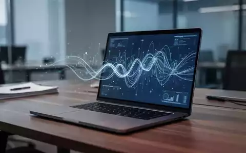 Modernes Laptop auf einem Schreibtisch mit abstrakter Datenflussvisualisierung zur Netzwerkbandbreitenverwaltung. - Foto: über boerse-global.de