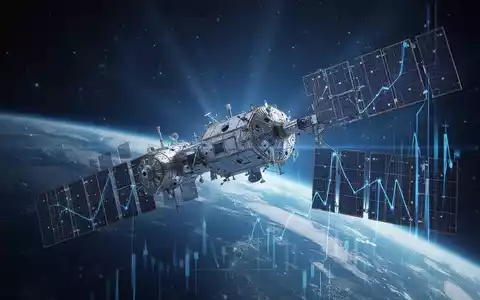 Ein moderner Satellit im Erdorbit vor einem dunklen Weltraumhintergrund, symbolisch für den Procure Space ETF. - Foto: über boerse-global.de