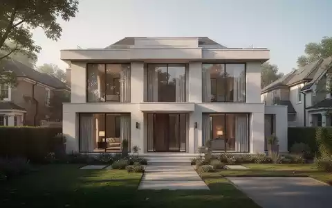 Ein modernes Einfamilienhaus in einer ruhigen Wohngegend bei Tageslicht, symbolisch für Immobiliennachfolge und Erbschaft. - Foto: über boerse-global.de