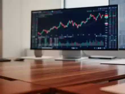 Digitaler Börsenchart auf einem modernen Monitor in einem professionellen Büroambiente. - Foto: über boerse-global.de
