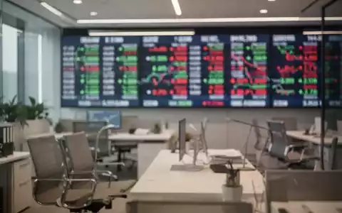 Abstrakte Finanzgrafik mit einem verschwommenen Börsenticker in einem modernen Büro. - Foto: über boerse-global.de