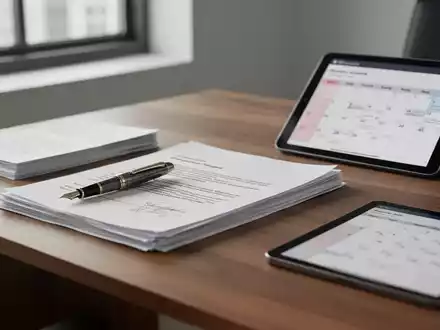 Schreibtisch mit Dokumenten und einem Stift als Symbol für arbeitsrechtliche Unterlagen und Kündigungsprozesse. - Foto: über boerse-global.de