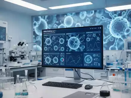 Digitale Anzeige biologischer Altersdaten in einem medizinischen Labor zur Veranschaulichung des Krebsrisikos. - Foto: über boerse-global.de