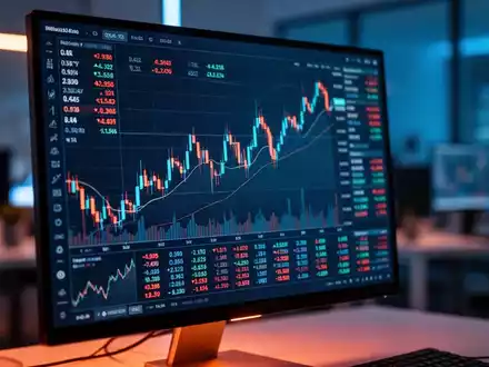 Ein moderner Finanz-Chart auf einem Monitor, der die positive Entwicklung der Sealand Capital Galaxy Aktie symbolisiert. - Foto: über boerse-global.de