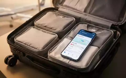 Ein ordentlich gepackter Koffer mit Kleidung und einem Smartphone, das eine digitale Reiseplanungs-App anzeigt. - Foto: über boerse-global.de