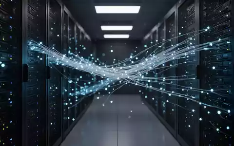 Abstrakte Darstellung von digitalen Sicherheitsrisiken durch künstliche Intelligenz in einem futuristischen Serverraum. - Foto: über boerse-global.de