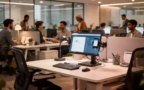 Moderner, barrierefreier Büroarbeitsplatz mit ergonomischer Ausstattung in einer professionellen Arbeitsumgebung. - Foto: über boerse-global.de