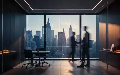Ein moderner, minimalistischer Büroarbeitsplatz mit einer Führungspersönlichkeit, die auf eine Stadtlandschaft blickt. - Foto: über boerse-global.de