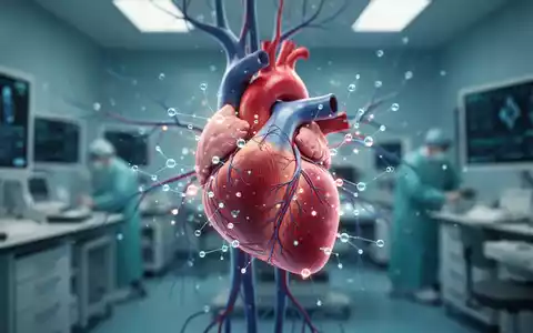 Abstrakte Visualisierung eines menschlichen Herzens und arterieller Gefäßstrukturen im klinischen Laborumfeld. - Foto: über boerse-global.de