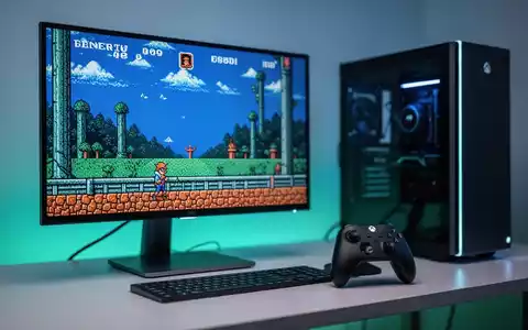 Modernes Gaming-PC-Setup mit Controller, das die Integration klassischer Xbox-Titel auf Windows 11-Hardware zeigt. - Foto: über boerse-global.de