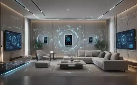 Modernes, minimalistisch eingerichtetes Wohnzimmer mit integrierter Smart-Home-Technologie in einer hochauflösenden Aufnahme. - Foto: über boerse-global.de