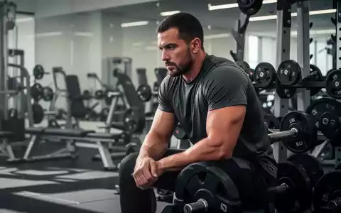 Ein Sportler ruht sich nach dem Krafttraining in einem modernen Fitnessstudio aus. - Foto: über boerse-global.de