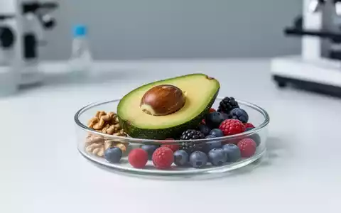 Gesunde Lebensmittel wie Avocados und Nüsse auf einem Labortisch als Symbol für die ketogene Ernährung. - Foto: über boerse-global.de