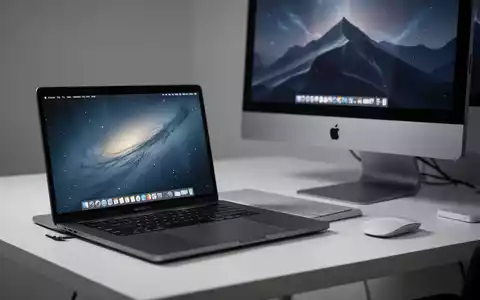Modernes MacBook Pro und iMac auf einem sauberen, professionellen Arbeitsplatz mit filmischer Beleuchtung. - Foto: über boerse-global.de