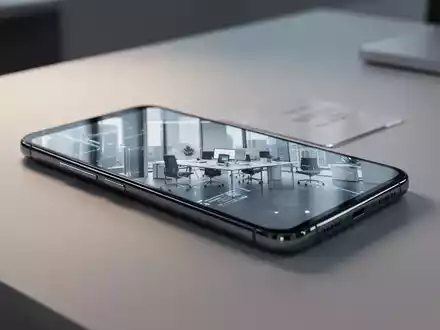 Modernes Smartphone auf minimalistischem Schreibtisch, Symbol für nahtlose drahtlose Datenmigration. - Foto: über boerse-global.de