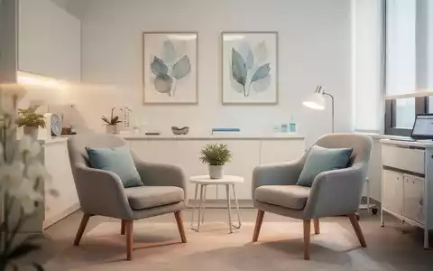 Ein heller, moderner Therapieraum mit zwei Sesseln, der eine ruhige und professionelle medizinische Atmosphäre vermittelt. - Foto: über boerse-global.de