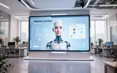 Ein digitaler KI-Avatar auf einem Bildschirm in einer modernen Büroumgebung, der professionelle Schulungsinhalte präsentiert. - Foto: über boerse-global.de