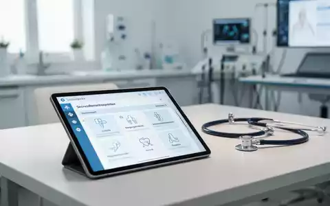 Tablet mit digitalen Patientenakten in einer modernen, sauberen Arztpraxis. - Foto: über boerse-global.de