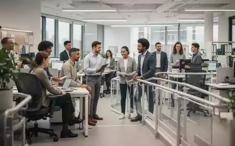 Ein diverses Team arbeitet in einem barrierefreien, modernen Büro- und Handelsumfeld zusammen. - Foto: über boerse-global.de