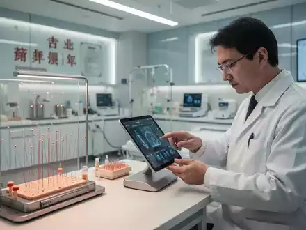 Ein Arzt in einer modernen TCM-Klinik nutzt ein digitales Tablet zur Qualitätssicherung und Patientenbetreuung. - Foto: über boerse-global.de