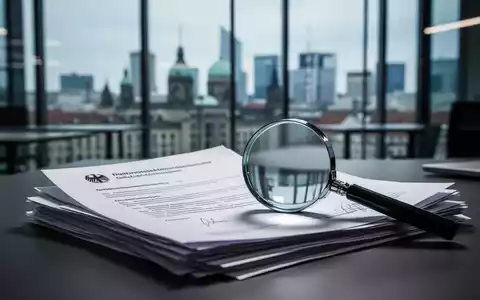 Ein Schreibtisch mit offiziellen Dokumenten und einer Lupe vor einem verschwommenen Berliner Stadtbild. - Foto: über boerse-global.de