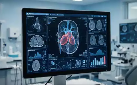 Digitaler Monitor mit medizinischen 3D-Bildern und KI-Datenanalysen zur Prostatakrebs-Diagnostik in einem Labor. - Foto: ĂŒber boerse-global.de