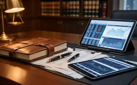 Ein Schreibtisch mit einem Kassenbuch, einem Füllfederhalter und einem Tablet mit Finanzdiagrammen. - Foto: über boerse-global.de