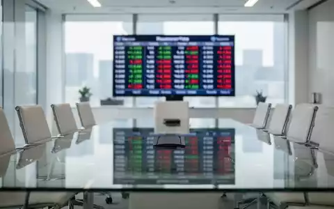 Moderner Konferenzraum mit Blick auf einen unscharfen Aktien-Ticker im Hintergrund - Foto: über boerse-global.de