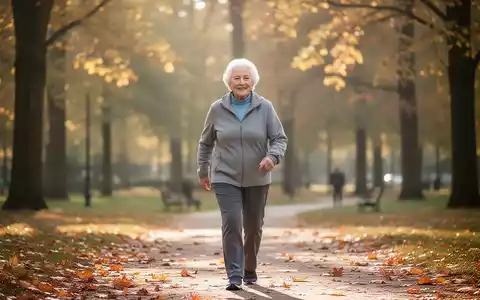 Eine ältere Person beim Spaziergang in einem sonnendurchfluteten Park, symbolisch für einen gesunden Lebensstil. - Foto: über boerse-global.de