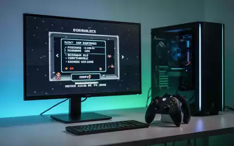 Moderner Gaming-Monitor und Xbox-Controller auf einem sauberen Schreibtisch, die die Integration klassischer Spiele auf dem PC darstellen. - Foto: über boerse-global.de