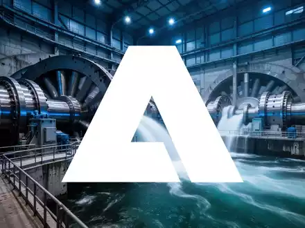 Moderne Turbinenhalle eines Wasserkraftwerks in einer professionellen Industrieaufnahme. - Foto: über boerse-global.de