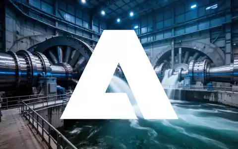 Moderne Turbinenhalle eines Wasserkraftwerks in einer professionellen Industrieaufnahme. - Foto: über boerse-global.de