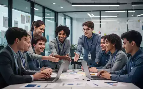 Junge Auszubildende im Gespräch während eines Workshops zur betrieblichen Mitbestimmung in einem modernen Büro. - Foto: über boerse-global.de