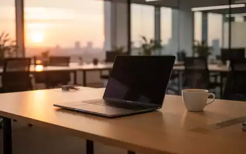 Ein minimalistischer, aufgeräumter Arbeitsplatz in einem Büro während der Abenddämmerung, der Ruhe und Fokus ausstrahlt. - Foto: über boerse-global.de
