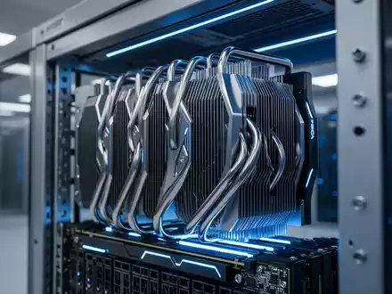 Hochtechnologie-Serverrack für KI mit GPU- und CPU-Infrastruktur. - Foto: über boerse-global.de