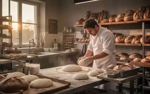 Ein Bäcker arbeitet in einer traditionellen Backstube im warmen Licht des frühen Morgens. - Foto: über boerse-global.de