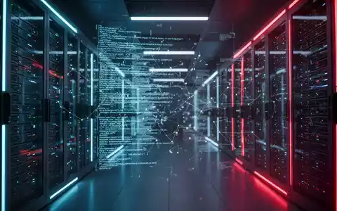 Futuristischer Serverraum mit leuchtenden Datenströmen und digitaler Benutzeroberfläche als Symbol für KI-Sicherheitsrisiken. - Foto: über boerse-global.de